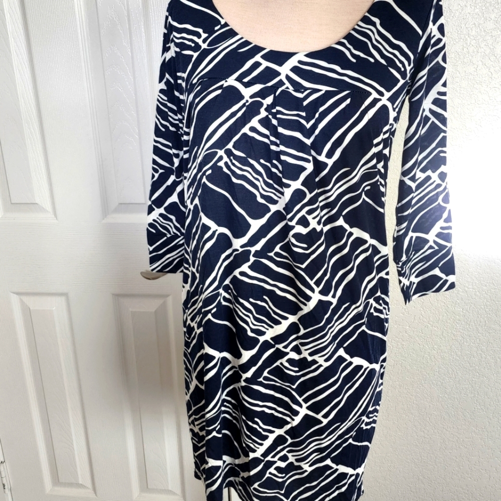 Navy and White Mini Dress